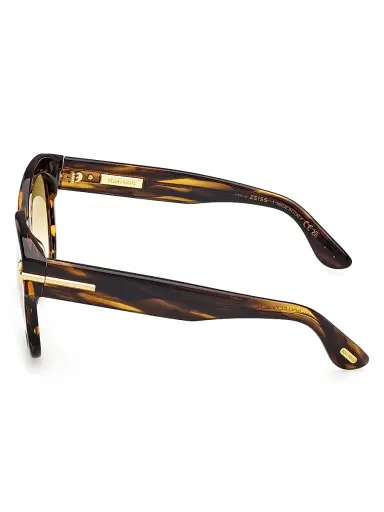 Tom Ford Women's Icon 55MM Square Sunglasses - Striped Brown | Thumbnail 3 Tom Ford Women's Icon 55MM Square Sunglasses - Striped Brown | Thumbnail 3