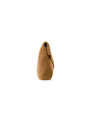Saint Laurent Women's Cassandre Large Envelope Pouch in Suede - Caramel Cognac | Thumbnail 5 Saint Laurent Women's Cassandre Large Envelope Pouch in Suede - Caramel Cognac | Thumbnail 5