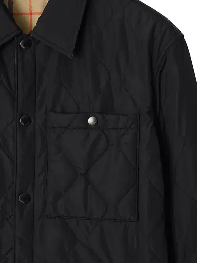 Burberry Men's Brighton Reversible Quilted Nylon Overshirt - Black | Thumbnail 3 Burberry Men's Brighton Reversible Quilted Nylon Overshirt - Black | Thumbnail 3