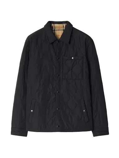 Burberry Men's Brighton Reversible Quilted Nylon Overshirt - Black | Thumbnail 1 Burberry Men's Brighton Reversible Quilted Nylon Overshirt - Black | Thumbnail 1