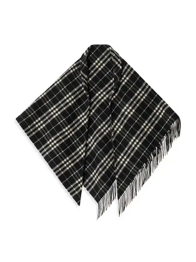 Burberry Women's Check Wool-Cashmere Cape - Black Calico | Thumbnail 2 Burberry Women's Check Wool-Cashmere Cape - Black Calico | Thumbnail 2