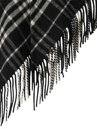 Burberry Women's Check Wool-Cashmere Cape - Black Calico | Thumbnail 3 Burberry Women's Check Wool-Cashmere Cape - Black Calico | Thumbnail 3