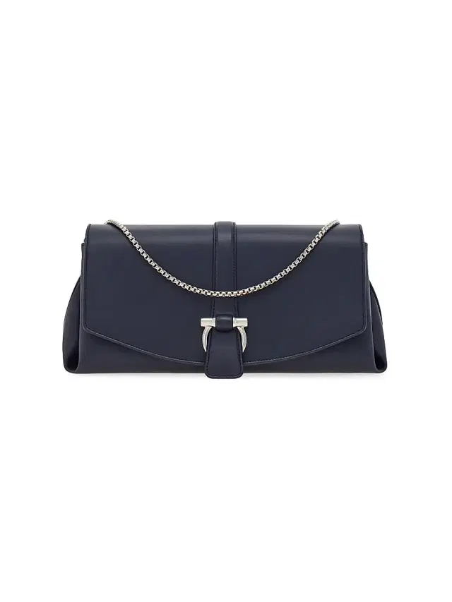 Women's Gancini Leather Crossbody Bag - Navy Women's Gancini Leather Crossbody Bag - Navy