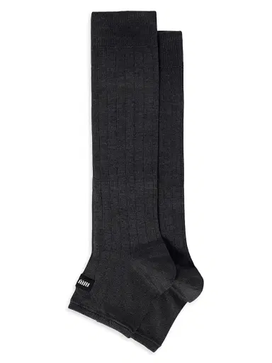 Miu Miu Women's Silk Knee-High Socks - Grey - Size 4 | Thumbnail 1 Miu Miu Women's Silk Knee-High Socks - Grey - Size 4 | Thumbnail 1