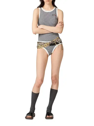 Miu Miu Women's Petit Bateau x Ribbed Jersey Briefs - White Multi - Size Large | Thumbnail 5 Miu Miu Women's Petit Bateau x Ribbed Jersey Briefs - White Multi - Size Large | Thumbnail 5