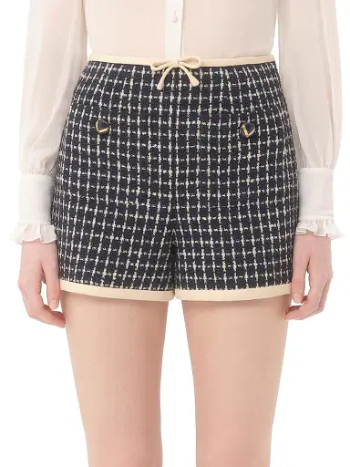 Valentino Garavani Women's Bouclé Shorts - Navy | Thumbnail 3 Valentino Garavani Women's Bouclé Shorts - Navy | Thumbnail 3