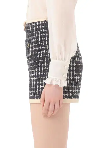Valentino Garavani Women's Bouclé Shorts - Navy | Thumbnail 4 Valentino Garavani Women's Bouclé Shorts - Navy | Thumbnail 4