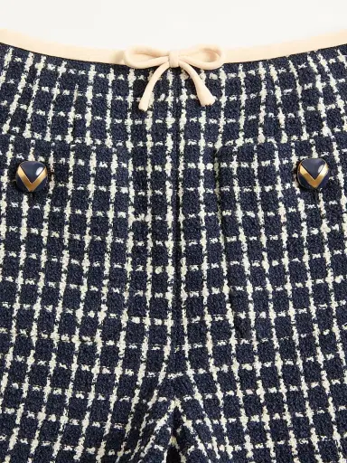 Valentino Garavani Women's Bouclé Shorts - Navy | Thumbnail 6 Valentino Garavani Women's Bouclé Shorts - Navy | Thumbnail 6