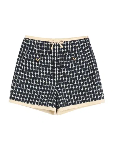 Valentino Garavani Women's Bouclé Shorts - Navy | Thumbnail 1 Valentino Garavani Women's Bouclé Shorts - Navy | Thumbnail 1