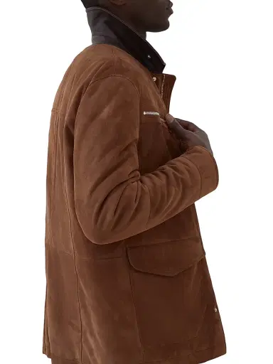 Brunello Cucinelli Men's Suede Field Jacket with Thermore Padding - Light Brown | Thumbnail 5 Brunello Cucinelli Men's Suede Field Jacket with Thermore Padding - Light Brown | Thumbnail 5