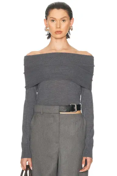 Stella McCartney Wool Off The Shoulder Jumper | Thumbnail 1 Stella McCartney Wool Off The Shoulder Jumper | Thumbnail 1