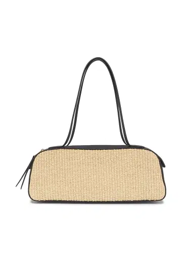 Khaite Women's Simona Woven Shoulder Bag - Black Natural | Thumbnail 1 Khaite Women's Simona Woven Shoulder Bag - Black Natural | Thumbnail 1