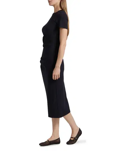 Frame Women's The Twist Cotton Midi-Dress - Navy | Thumbnail 4 Frame Women's The Twist Cotton Midi-Dress - Navy | Thumbnail 4
