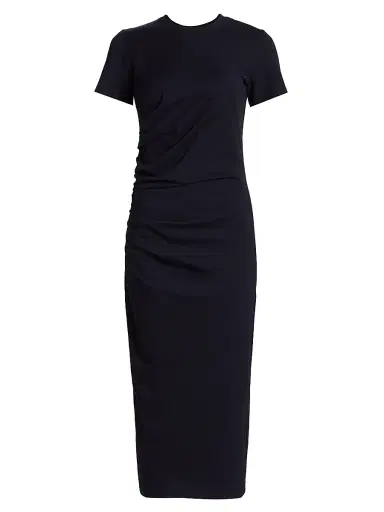 Frame Women's The Twist Cotton Midi-Dress - Navy | Thumbnail 1 Frame Women's The Twist Cotton Midi-Dress - Navy | Thumbnail 1