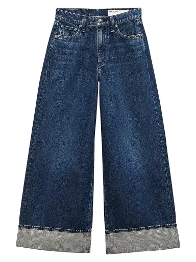 rag & bone Women's Sofie High-Rise Cuffed Wide-Leg Jeans - Dawn With Jewel | Thumbnail 1 rag & bone Women's Sofie High-Rise Cuffed Wide-Leg Jeans - Dawn With Jewel | Thumbnail 1