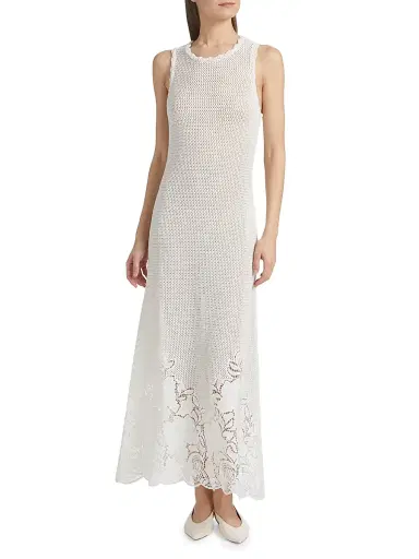 Erdem Women's Crochet Cotton Midi-Dress - | Thumbnail 3 Erdem Women's Crochet Cotton Midi-Dress - | Thumbnail 3