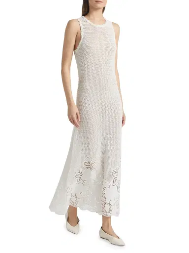 Erdem Women's Crochet Cotton Midi-Dress - | Thumbnail 4 Erdem Women's Crochet Cotton Midi-Dress - | Thumbnail 4