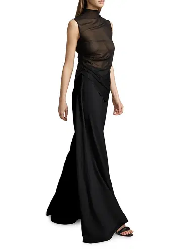Lapointe Women's Georgette Wide-Leg Pants - Black - Size 8 | Thumbnail 2 Lapointe Women's Georgette Wide-Leg Pants - Black - Size 8 | Thumbnail 2