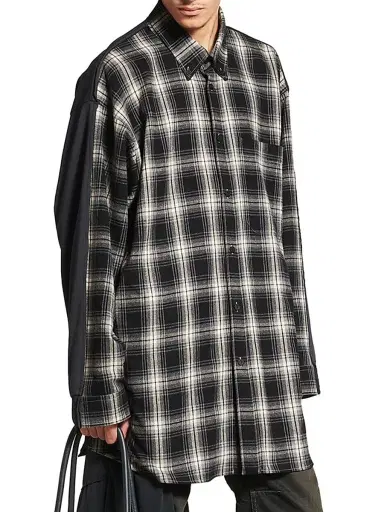 Balenciaga Men's Hybrid Overshirt - Black Grey | Thumbnail 4 Balenciaga Men's Hybrid Overshirt - Black Grey | Thumbnail 4