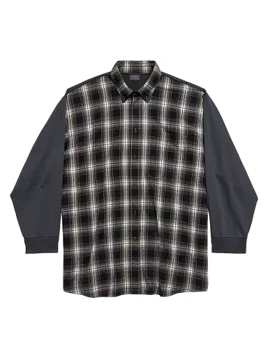 Balenciaga Men's Hybrid Overshirt - Black Grey | Thumbnail 1 Balenciaga Men's Hybrid Overshirt - Black Grey | Thumbnail 1