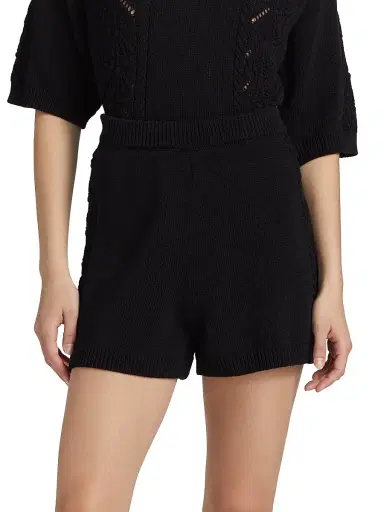 Loulou de Saison Women's Andel Knitted Shorts - Black | Thumbnail 3 Loulou de Saison Women's Andel Knitted Shorts - Black | Thumbnail 3