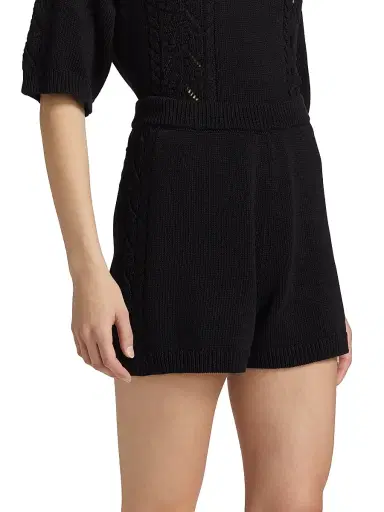 Loulou de Saison Women's Andel Knitted Shorts - Black | Thumbnail 4 Loulou de Saison Women's Andel Knitted Shorts - Black | Thumbnail 4