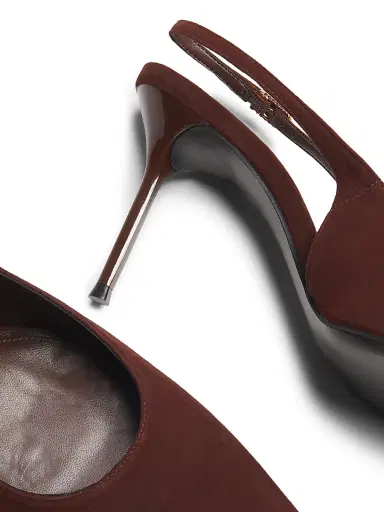 Schutz Women's Alicia Sling 90MM Suede Slingback Pumps - Root Brown | Thumbnail 5 Schutz Women's Alicia Sling 90MM Suede Slingback Pumps - Root Brown | Thumbnail 5