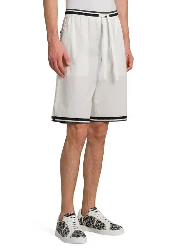 Dolce & Gabbana Men's Drawstring Cotton Poplin Shorts - Maiolica Nero | Thumbnail 4 Dolce & Gabbana Men's Drawstring Cotton Poplin Shorts - Maiolica Nero | Thumbnail 4
