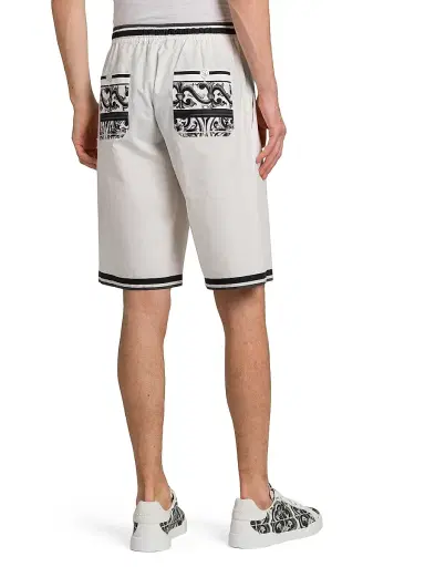Dolce & Gabbana Men's Drawstring Cotton Poplin Shorts - Maiolica Nero | Thumbnail 5 Dolce & Gabbana Men's Drawstring Cotton Poplin Shorts - Maiolica Nero | Thumbnail 5