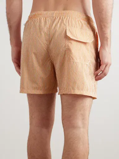 Thom Sweeney Straight-Leg Mid-Length Striped Swim Shorts - Men | Thumbnail 3 Thom Sweeney Straight-Leg Mid-Length Striped Swim Shorts - Men | Thumbnail 3