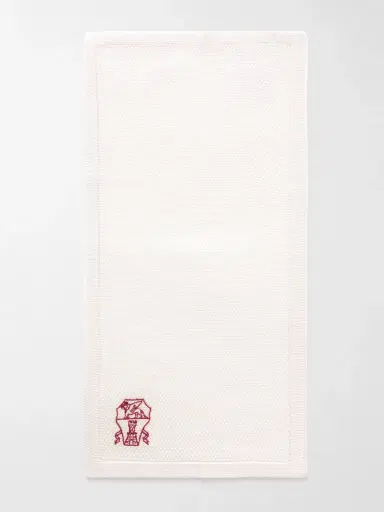 Brunello Cucinelli Logo-Embroidered Knitted Silk Pocket Square - Men | Thumbnail 2 Brunello Cucinelli Logo-Embroidered Knitted Silk Pocket Square - Men | Thumbnail 2