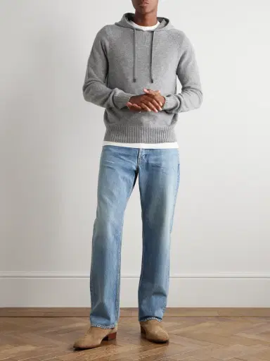 Tom Ford Logo-Embroidered Cashmere Hoodie - Men | Thumbnail 2 Tom Ford Logo-Embroidered Cashmere Hoodie - Men | Thumbnail 2