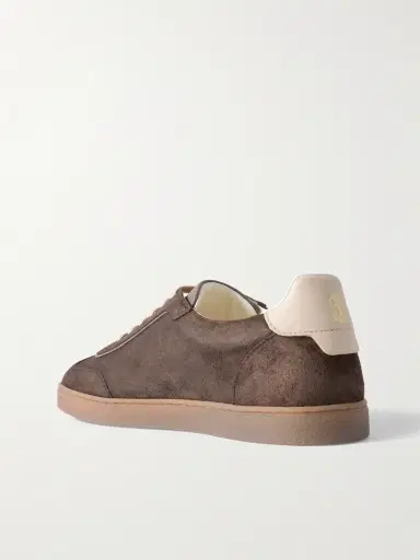 Brunello Cucinelli Leather-Trimmed Suede Sneakers - Men | Thumbnail 4 Brunello Cucinelli Leather-Trimmed Suede Sneakers - Men | Thumbnail 4