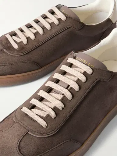 Brunello Cucinelli Leather-Trimmed Suede Sneakers - Men | Thumbnail 5 Brunello Cucinelli Leather-Trimmed Suede Sneakers - Men | Thumbnail 5