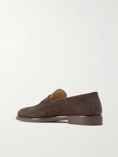 Brunello Cucinelli Leather-Trimmed Suede Penny Loafers - Men | Thumbnail 4 Brunello Cucinelli Leather-Trimmed Suede Penny Loafers - Men | Thumbnail 4