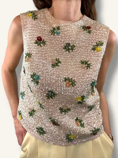 Jen Wonders Studio Sequin floral top | Thumbnail 5 Jen Wonders Studio Sequin floral top | Thumbnail 5