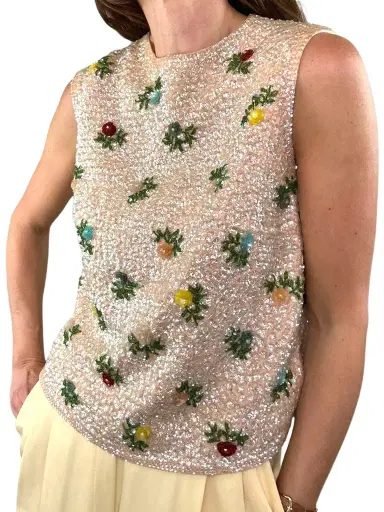 Jen Wonders Studio Sequin floral top | Thumbnail 1 Jen Wonders Studio Sequin floral top | Thumbnail 1
