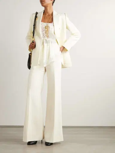 Chloé Lace-trimmed Silk-charmeuse Top | Thumbnail 2 Chloé Lace-trimmed Silk-charmeuse Top | Thumbnail 2