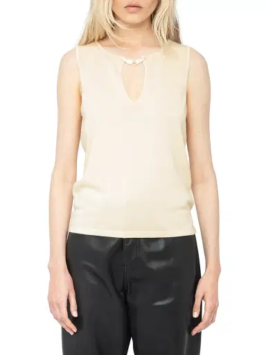 Zadig & Voltaire Women's Sayani Vico Embellished Keyhole Tank | Thumbnail 3 Zadig & Voltaire Women's Sayani Vico Embellished Keyhole Tank | Thumbnail 3