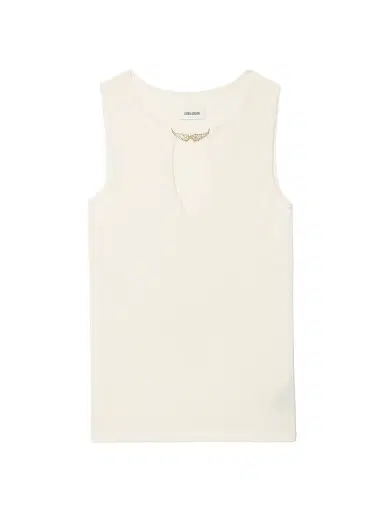 Zadig & Voltaire Women's Sayani Vico Embellished Keyhole Tank | Thumbnail 1 Zadig & Voltaire Women's Sayani Vico Embellished Keyhole Tank | Thumbnail 1