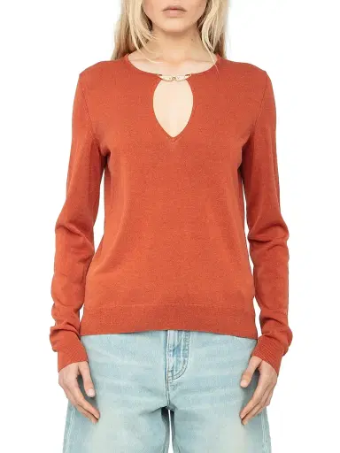 Zadig & Voltaire Women's Sayan Vico Keyhole Sweater - Sienna | Thumbnail 3 Zadig & Voltaire Women's Sayan Vico Keyhole Sweater - Sienna | Thumbnail 3