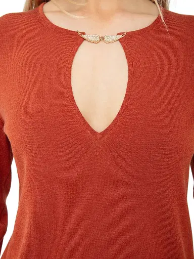 Zadig & Voltaire Women's Sayan Vico Keyhole Sweater - Sienna | Thumbnail 6 Zadig & Voltaire Women's Sayan Vico Keyhole Sweater - Sienna | Thumbnail 6