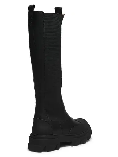 Ganni Women's Cleated Knee-High Chelsea Boots - Black | Thumbnail 3 Ganni Women's Cleated Knee-High Chelsea Boots - Black | Thumbnail 3