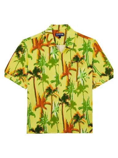 Vilebrequin Men's Palms Offset Cotton Shirt - Soleil - Size XL | Thumbnail 1 Vilebrequin Men's Palms Offset Cotton Shirt - Soleil - Size XL | Thumbnail 1