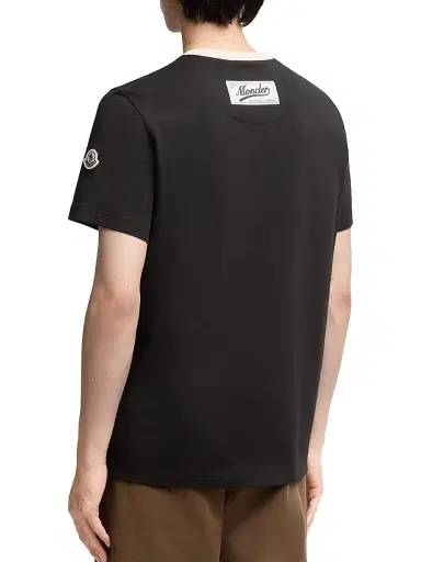 Moncler Men's Crewneck in Cotton - Black | Thumbnail 3 Moncler Men's Crewneck in Cotton - Black | Thumbnail 3