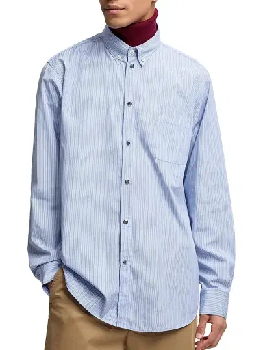 Moncler Men's Shirt in Oxford Cotton - Light Blue | Thumbnail 2 Moncler Men's Shirt in Oxford Cotton - Light Blue | Thumbnail 2