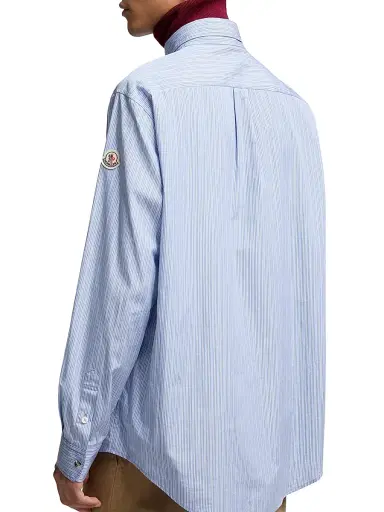 Moncler Men's Shirt in Oxford Cotton - Light Blue | Thumbnail 3 Moncler Men's Shirt in Oxford Cotton - Light Blue | Thumbnail 3
