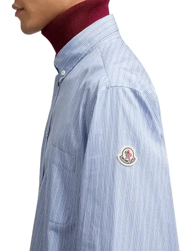 Moncler Men's Shirt in Oxford Cotton - Light Blue | Thumbnail 4 Moncler Men's Shirt in Oxford Cotton - Light Blue | Thumbnail 4