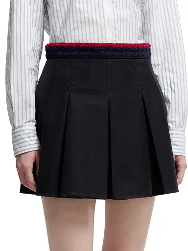 Moncler Women's Mini Skirt in Cotton Gabardine - Navy Blue | Thumbnail 2 Moncler Women's Mini Skirt in Cotton Gabardine - Navy Blue | Thumbnail 2