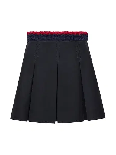 Moncler Women's Mini Skirt in Cotton Gabardine - Navy Blue | Thumbnail 1 Moncler Women's Mini Skirt in Cotton Gabardine - Navy Blue | Thumbnail 1